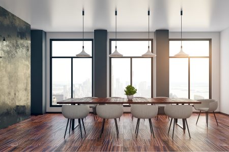 hardwood floor in modern office